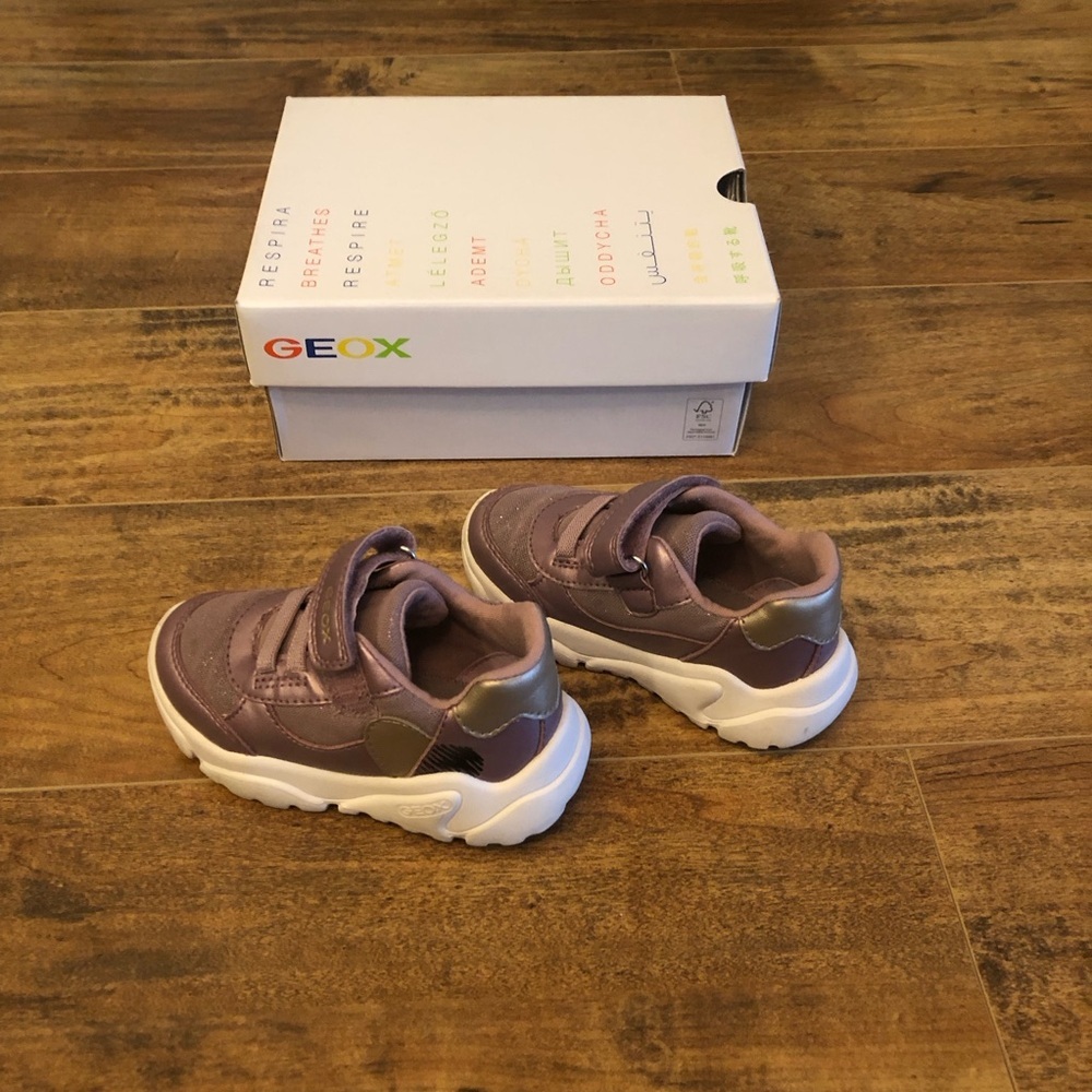 Geox Baby Toddler Girl Ciufciuf Shoes Sneakers, Dark Pink Gold, US 7, EU 23 - Picture 10 of 12
